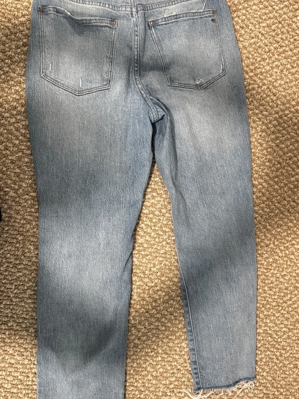 Madewell Light Blue Boyfriend with Knee Distress, the High Rise Slim Boyjean